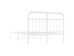 Cadre De Lit Métal Avec Tête De Lit Blanc 150x200 Cm -Magasin de lits lit 22396321