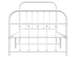 Cadre De Lit Métal Avec Tête De Lit/pied De Lit Blanc 90x200 Cm -Magasin de lits lit 22396701