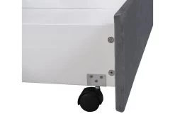 Lit Capitonné En Velours Avec 2 Tiroirs + Sommier à Lattes -140x200cm - Style Moderne - Gris -Magasin de lits lit 22476075