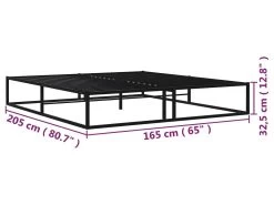 Cadre De Lit Noir Métal 160x200 Cm -Magasin de lits lit 22530195