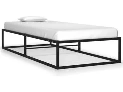 Cadre De Lit Noir Métal 90x200 Cm