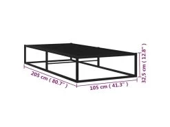 Cadre De Lit Noir Métal 100x200 Cm -Magasin de lits lit 22546091