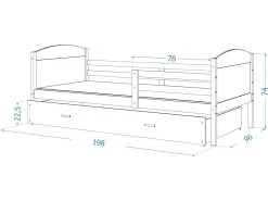 Lit Gigogne Mateo 90x190 Blanc - Bleu Livré Avec Sommiers, Tiroir Et Matelas En Mousse De 7cm 6 Lit Gigogne Mateo 90x190 Blanc - Bleu Livré Avec Sommiers, Tiroir Et Matelas En Mousse De 7cm -Magasin de lits lit 22709021