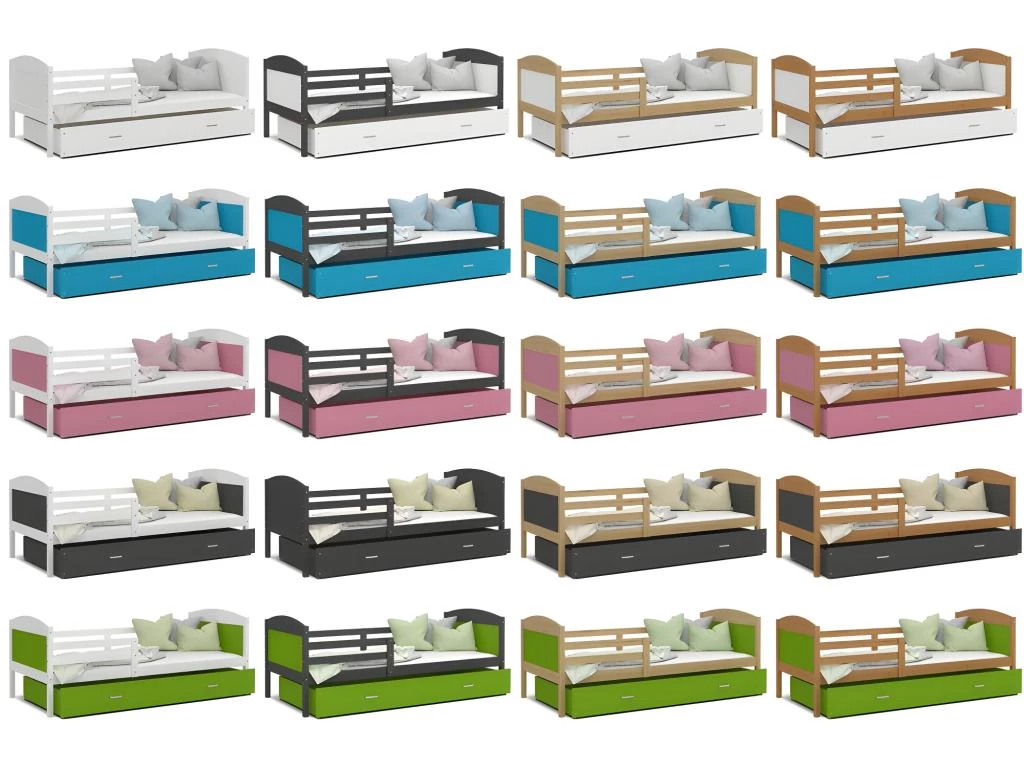 Lit Gigogne Mateo 90x190 Blanc - Bleu Livré Avec Sommiers, Tiroir Et Matelas En Mousse De 7cm 4 Lit Gigogne Mateo 90x190 Blanc - Bleu Livré Avec Sommiers, Tiroir Et Matelas En Mousse De 7cm – Image 4