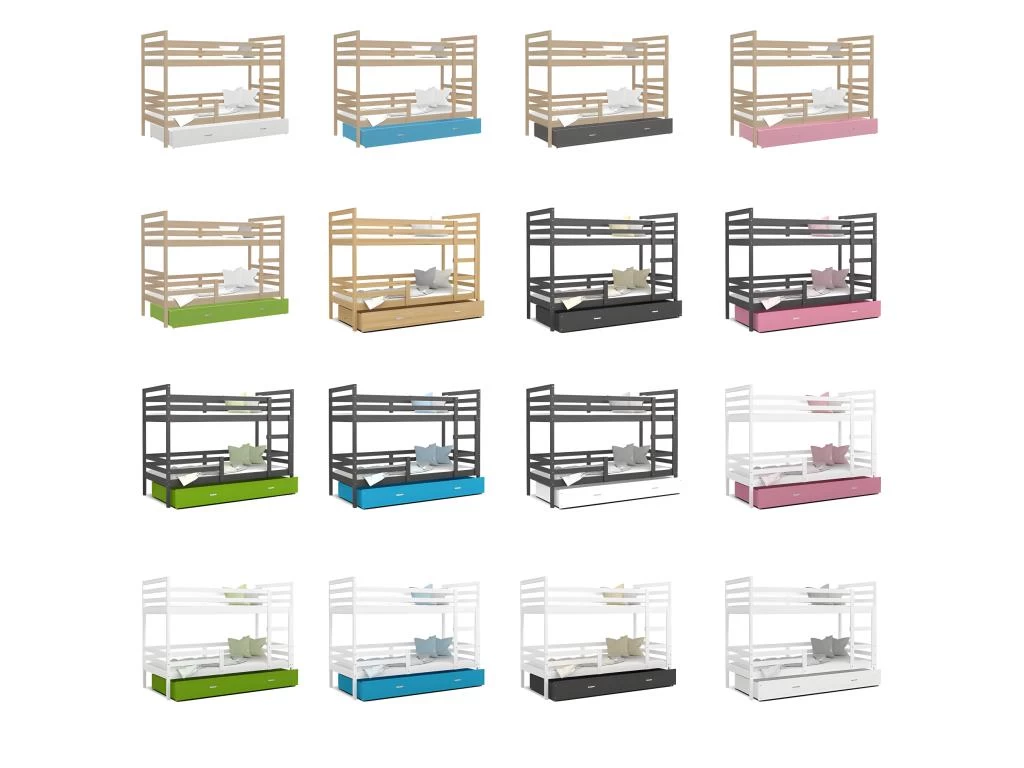 Lit Superposé Milo 90x190 Blanc - Bleu Livré Avec Sommiers, Tiroir Et Matelas En Mousse De 7cm 5 Lit Superposé Milo 90x190 Blanc - Bleu Livré Avec Sommiers, Tiroir Et Matelas En Mousse De 7cm – Image 5