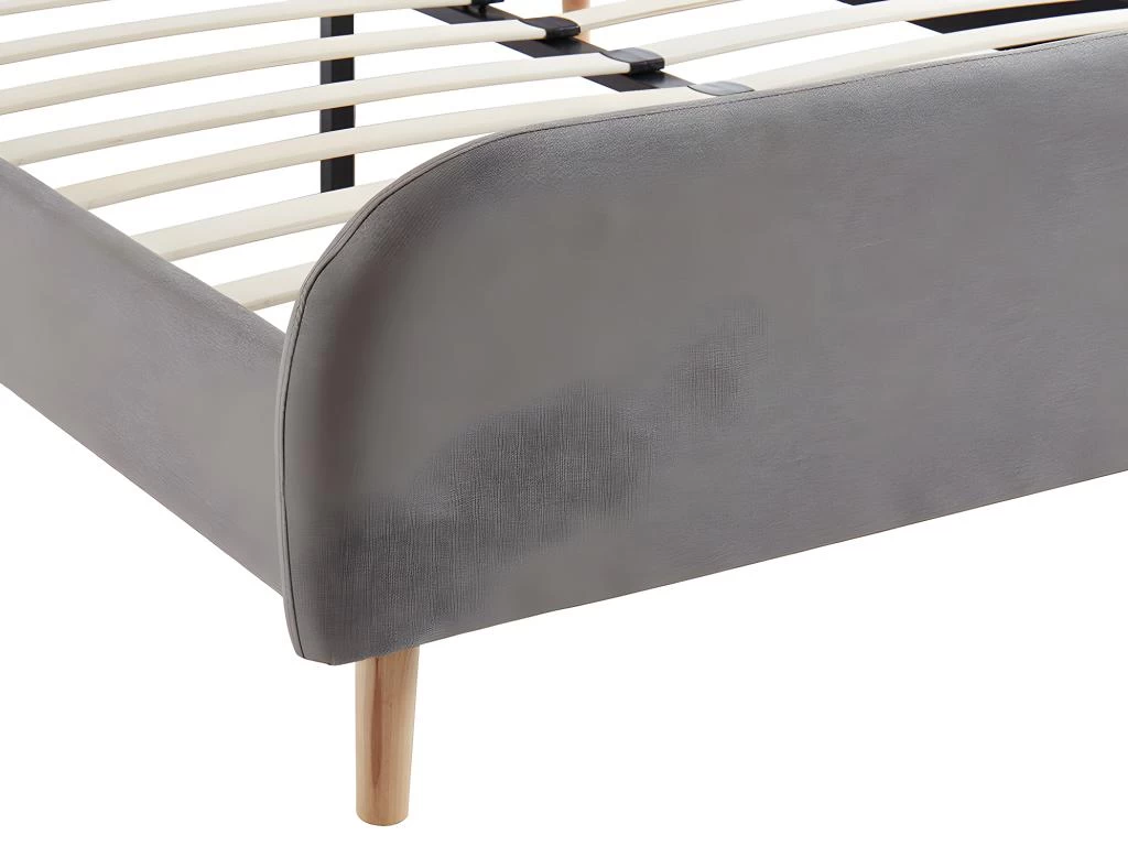 Lit 140 X 190 Cm - Avec LEDs - Tissu - Gris - AMBROISE II 11 Lit 140 X 190 Cm - Avec LEDs - Tissu - Gris - AMBROISE II – Image 11