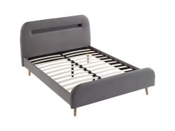 Lit 140 X 190 Cm - Avec LEDs - Tissu - Gris - AMBROISE II 19 Lit 140 X 190 Cm - Avec LEDs - Tissu - Gris - AMBROISE II -Magasin de lits lit 432973