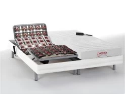 Lit électrique Relaxation Tout Plots Matelas Accueil Latex - 2 X 80 X 200 Cm - Blanc - ETHER De DREAMEA