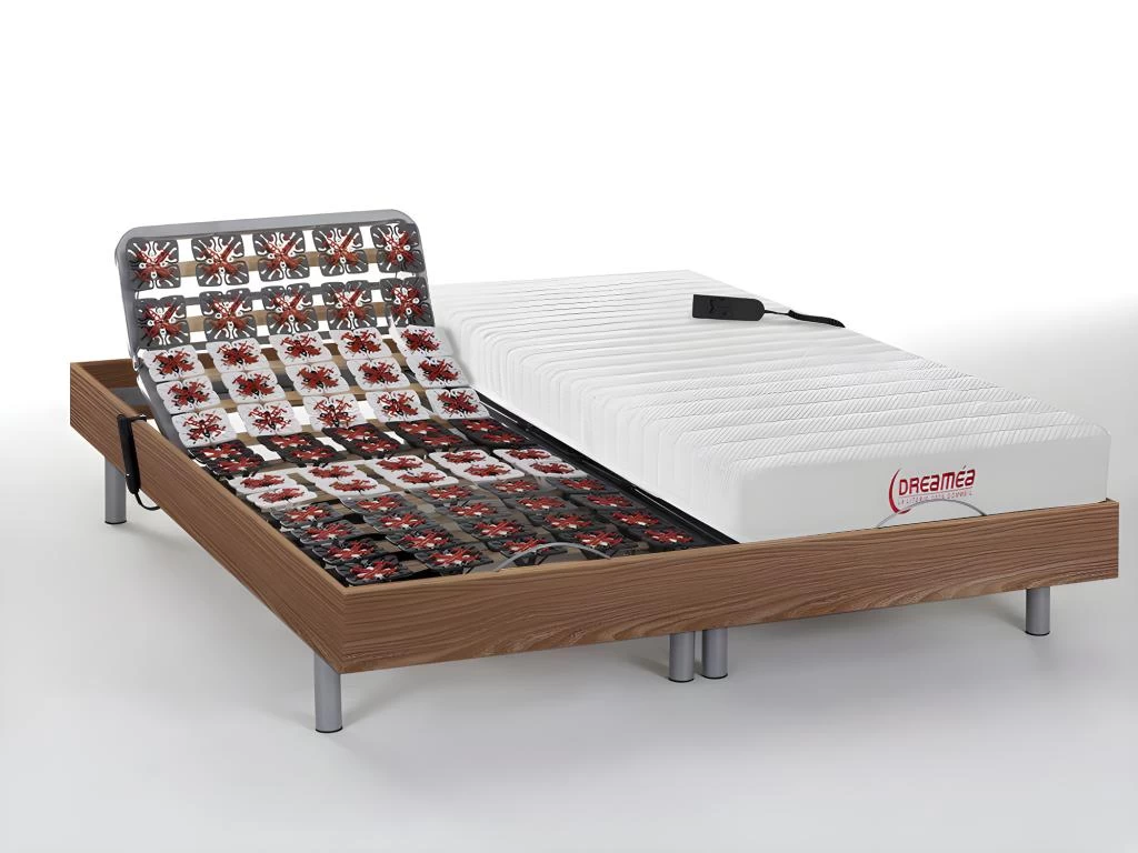 Lit électrique Relaxation Tout Plots Matelas Accueil Latex - 2 X 90 X 200 Cm - Naturel Clair - ETHER De DREAMEA 1 Lit électrique Relaxation Tout Plots Matelas Accueil Latex - 2 X 90 X 200 Cm - Naturel Clair - ETHER De DREAMEA