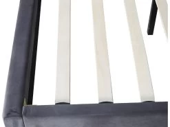 Lit 160 X 200 Cm Avec Tête De Lit Incurvée - Velours - Anthracite - CAMILLA II -Magasin de lits lit 7943661