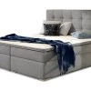 Ensemble Boxspring Complet Tête De Lit + Sommiers + Matelas + Surmatelas INAYA De VENESETTI - Tissu Luxe Gris - 140x200 Cm