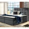 Ensemble Boxspring Complet Tête De Lit + Sommiers + Matelas + Surmatelas INAYA De VENESETTI - Tissu Luxe Gris Foncé - 160x200 Cm