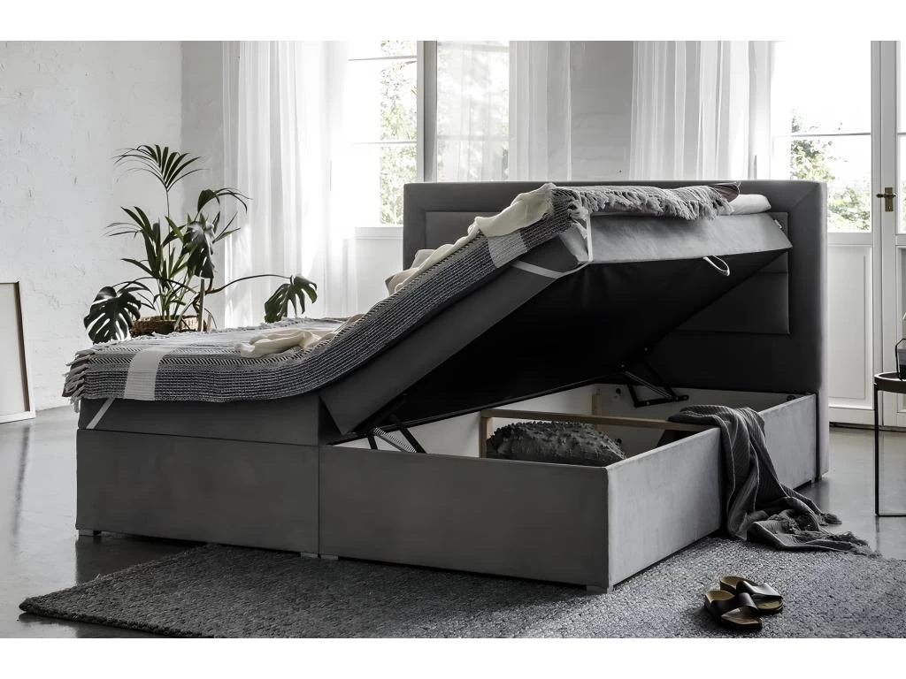 Ensemble Boxspring Complet Tête De Lit + Sommiers + Matelas + Surmatelas VISTA VELOURS De VENESETTI - Tissu Velours Luxe Marron - 180 X 200 Cm 4 Ensemble Boxspring Complet Tête De Lit + Sommiers + Matelas + Surmatelas VISTA VELOURS De VENESETTI - Tissu Velours Luxe Marron - 180 X 200 Cm – Image 4