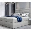 Ensemble Boxspring Complet Tête De Lit + Sommiers + Matelas + Surmatelas VISTA De VENESETTI - Tissu Luxe Gris - 160 X 200 Cm