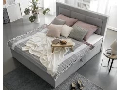 Ensemble Boxspring Complet Tête De Lit + Sommiers + Matelas + Surmatelas VISTA VELOURS De VENESETTI - Tissu Velours Luxe Gris - 160 X 200 Cm -Magasin de lits lit 8863479