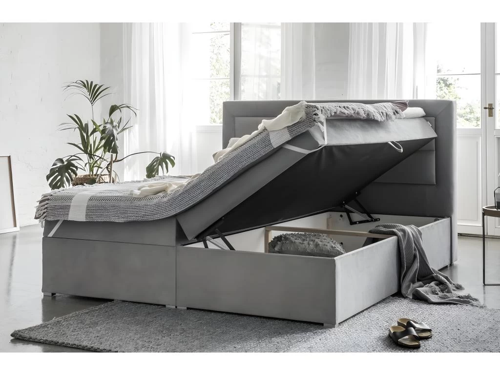 Ensemble Boxspring Complet Tête De Lit + Sommiers + Matelas + Surmatelas VISTA VELOURS De VENESETTI - Tissu Velours Luxe Vert - 160 X 200 Cm 4 Ensemble Boxspring Complet Tête De Lit + Sommiers + Matelas + Surmatelas VISTA VELOURS De VENESETTI - Tissu Velours Luxe Vert - 160 X 200 Cm – Image 4