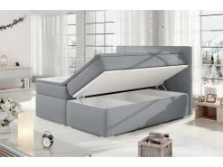 Ensemble Boxspring Complet Tête De Lit + Sommiers + Matelas + Surmatelas BORIS De VENESETTI - Tissu Luxe Gris Clair - 140x200 Cm 9 Ensemble Boxspring Complet Tête De Lit + Sommiers + Matelas + Surmatelas BORIS De VENESETTI - Tissu Luxe Gris Clair - 140x200 Cm -Magasin de lits lit 8863579