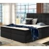 Ensemble Boxspring Complet Tête De Lit + Sommiers + Matelas + Surmatelas INAYA De VENESETTI - Tissu Luxe Noir - 160x200 Cm