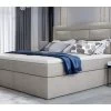 Ensemble Boxspring Complet Tête De Lit + Sommiers + Matelas + Surmatelas VISTA De VENESETTI - Tissu Luxe Beige - 140 X 200 Cm