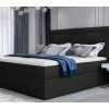 Ensemble Boxspring Complet Tête De Lit + Sommiers + Matelas + Surmatelas VISTA De VENESETTI - Simili Cuir Noir - 140 X 200 Cm