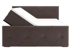 Lit Boxspring 160x200 Cm Velours Marron 2 Rangements - BLOOM -Magasin de lits lit 8863831