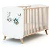 AT4 - Lit Bébé 60x120 DISNEY Doodle Zoo Mickey Blanc Et Hêtre Verni