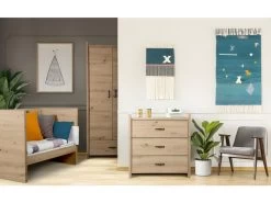 Lit Bébé Camelia Chêne 60x120 Pin -Magasin de lits lit 8965861