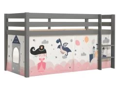 Lit Mi-Hauteur 90x200 Sommier Inclus Housse Fairy Pino Gris 7 Lit Mi-Hauteur 90x200 Sommier Inclus Housse Fairy Pino Gris -Magasin de lits lit 8979597