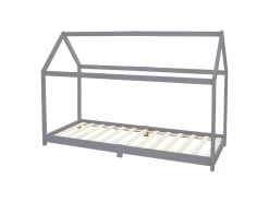 Lit D'enfant Bois De Pin Massif Gris Clair 200x90 Cm Structure Maison Lit ML-DESIGN -Magasin de lits lit 9256657