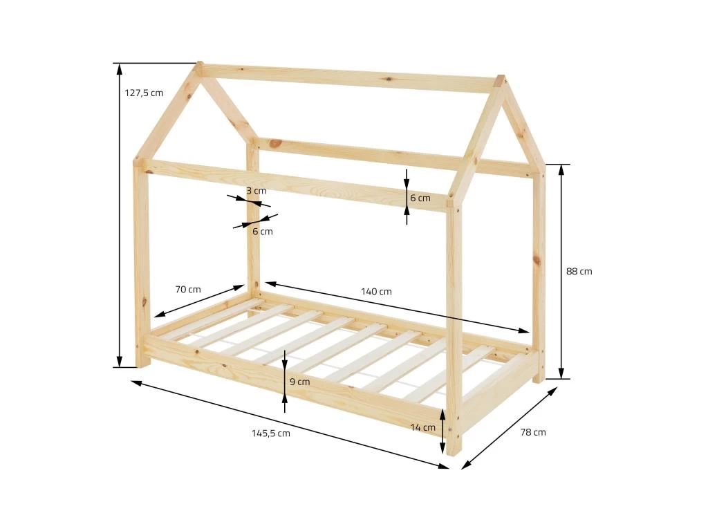 Lit D'enfant En Bois De Pin Massif Naturel 140x70 Cm ML-DESIGN 5 Lit D'enfant En Bois De Pin Massif Naturel 140x70 Cm ML-DESIGN – Image 5