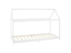 Lit D'enfant En Bois De Pin Massif Blanc 200x90 Cm ML-DESIGN
