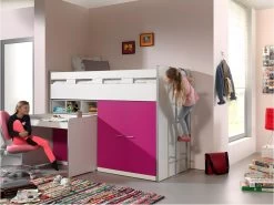 Lit Combiné 70 90x200 Sommier Inclus Bonny - Fuchsia 9 Lit Combiné 70 90x200 Sommier Inclus Bonny - Fuchsia -Magasin de lits lit 9573023