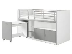 Lit Combiné 91 90x200 Sommier Inclus Bonny - Gris