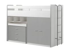 Lit Combiné 70 90x200 Sommier Inclus Bonny - Gris