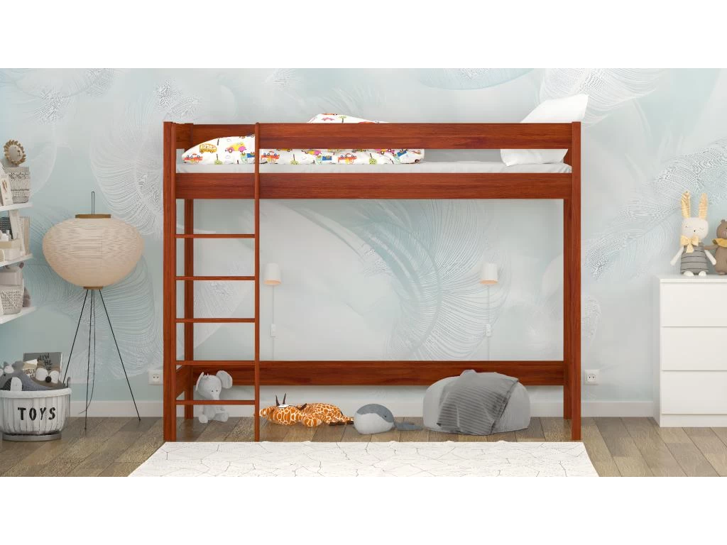 Lit Mezzanine En Pin Massif 180x80 Palissandre 2 Lit Mezzanine En Pin Massif 180x80 Palissandre – Image 2