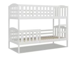 Lit Superposé Leo 90x190 Blanc - Blanc Livré Avec Sommiers