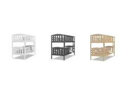 Lit Superposé Leo 90x190 Blanc - Blanc Livré Avec Sommiers -Magasin de lits lit 9582375