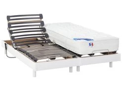Lit électrique Relaxation Matelas Ressorts Ensachés Et Mémoire Forme APOLLO De DREAMEA - Blanc - 2 X 80 X 200 Cm 13 Lit électrique Relaxation Matelas Ressorts Ensachés Et Mémoire Forme APOLLO De DREAMEA - Blanc - 2 X 80 X 200 Cm -Magasin de lits literie relaxation 169474