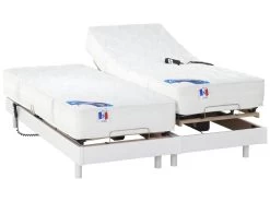 Lit électrique Relaxation Matelas Ressorts Ensachés Et Mémoire Forme APOLLO De DREAMEA - Blanc - 2 X 80 X 200 Cm 14 Lit électrique Relaxation Matelas Ressorts Ensachés Et Mémoire Forme APOLLO De DREAMEA - Blanc - 2 X 80 X 200 Cm -Magasin de lits literie relaxation 169477