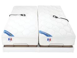 Lit électrique Relaxation Matelas Ressorts Ensachés Et Mémoire Forme APOLLO De DREAMEA - Blanc - 2 X 80 X 200 Cm 15 Lit électrique Relaxation Matelas Ressorts Ensachés Et Mémoire Forme APOLLO De DREAMEA - Blanc - 2 X 80 X 200 Cm -Magasin de lits literie relaxation 169481