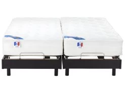 Lit électrique Relaxation Matelas Ressorts Ensachés Et Mémoire Forme APOLLO De DREAMEA - Noir - 2 X 80 X 200 Cm -Magasin de lits literie relaxation 169500