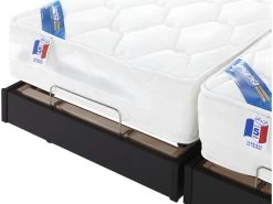 Lit électrique Relaxation Matelas Ressorts Ensachés Et Mémoire Forme APOLLO De DREAMEA - Noir - 2 X 80 X 200 Cm -Magasin de lits literie relaxation 169502