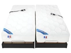 Lit électrique Relaxation Matelas Ressorts Ensachés Et Mémoire Forme APOLLO De DREAMEA - Noir - 2 X 80 X 200 Cm -Magasin de lits literie relaxation 169504