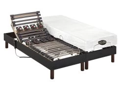 Lit électrique Relaxation Lattes Et Plots Matelas Mémoire Forme Tissu Anthracite THESEE De NATUREA - 2 X 70 X 190 Cm 14 Lit électrique Relaxation Lattes Et Plots Matelas Mémoire Forme Tissu Anthracite THESEE De NATUREA - 2 X 70 X 190 Cm -Magasin de lits literie relaxation 230729