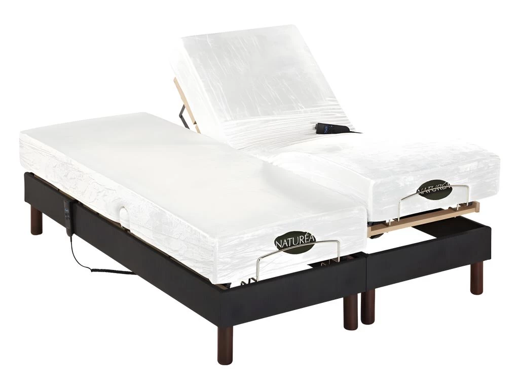 Lit électrique Relaxation Lattes Et Plots Matelas Mémoire Forme Tissu Anthracite THESEE De NATUREA - 2 X 70 X 190 Cm 5 Lit électrique Relaxation Lattes Et Plots Matelas Mémoire Forme Tissu Anthracite THESEE De NATUREA - 2 X 70 X 190 Cm – Image 5