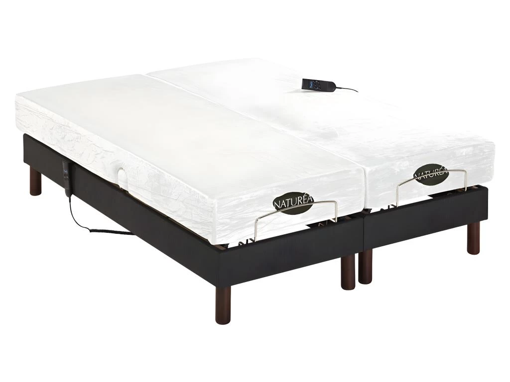 Lit électrique Relaxation Lattes Et Plots Matelas Mémoire Forme Tissu Anthracite THESEE De NATUREA - 2 X 70 X 190 Cm 6 Lit électrique Relaxation Lattes Et Plots Matelas Mémoire Forme Tissu Anthracite THESEE De NATUREA - 2 X 70 X 190 Cm – Image 6