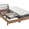 Lit électrique Relaxation Lattes Et Plots Matelas 100% Latex 3 Zones MENELAS De DREAMEA - Chêne - 2 X 80 X 200 Cm - Moteurs OKIN