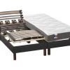 Lit électrique Relaxation Lattes Et Plots Matelas 100% Latex 3 Zones Tissu Anthracite CYBELE De DREAMEA - 2 X 70 X 190 Cm