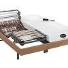 Lit électrique Relaxation Lattes Et Plots Matelas Mémoire De Forme Et Bambou DAMYSOS De NATUREA - Moteurs OKIN - 2 X 80 X 200 Cm - Chêne