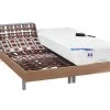 Lit électrique Relaxation Tout Plots Matelas Ressorts Ensachés Et Mémoire Forme PHANES De DREAMEA - Moteurs OKIN - Chêne - 2 X 70 X 190 Cm